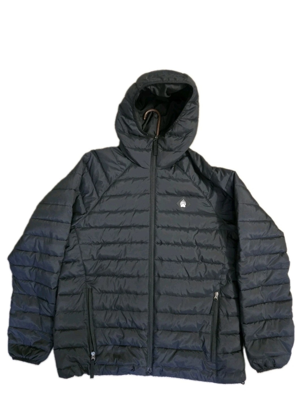 Duluth Trading AKHG Puffin Hooded Puffer Jacket Mens Large Black EUC
